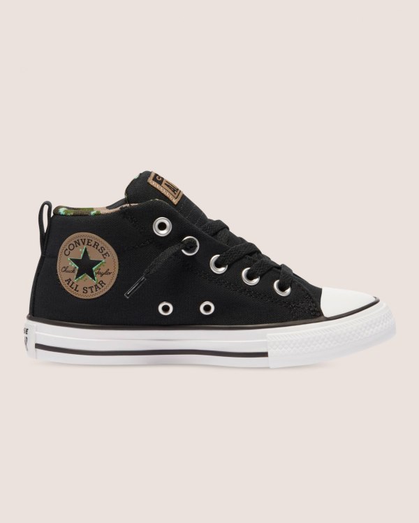 Converse Chuck Taylor All Star Street Digi Camo Sort Sko Danmark - Converse Mid Sneakers Børn - 8327